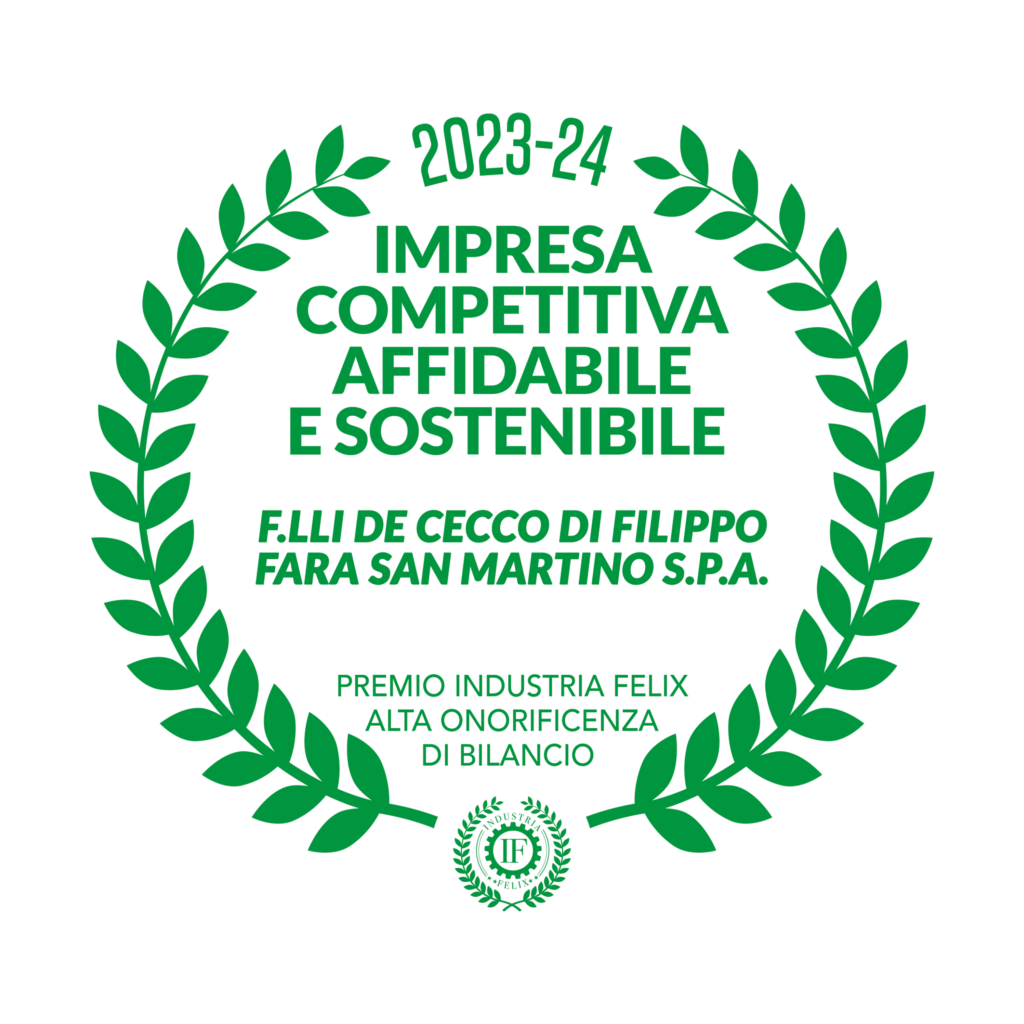 DE CECCO FRA LE IMPRESE PIU’ COMPETITIVE, AFFIDABILI E SOSTENIBILI D’ITALIA